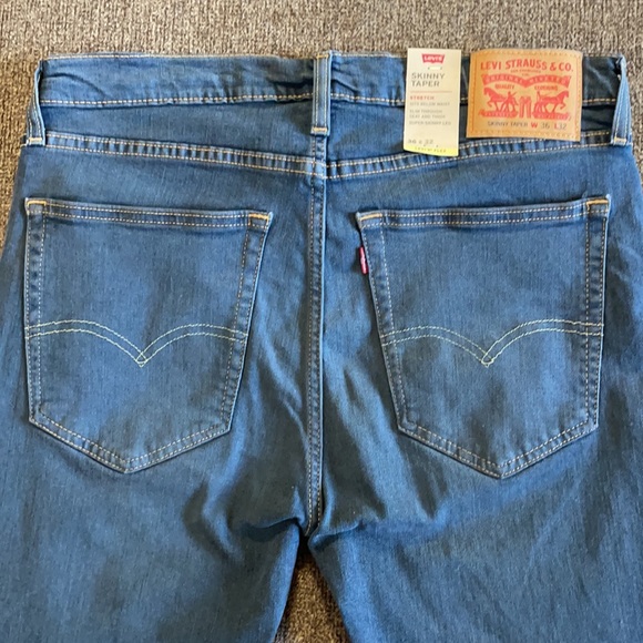 Levi’s Flex Skinny Taper 36-32 sits Below waist & Stretch Mens Jeans - Picture 3 of 6